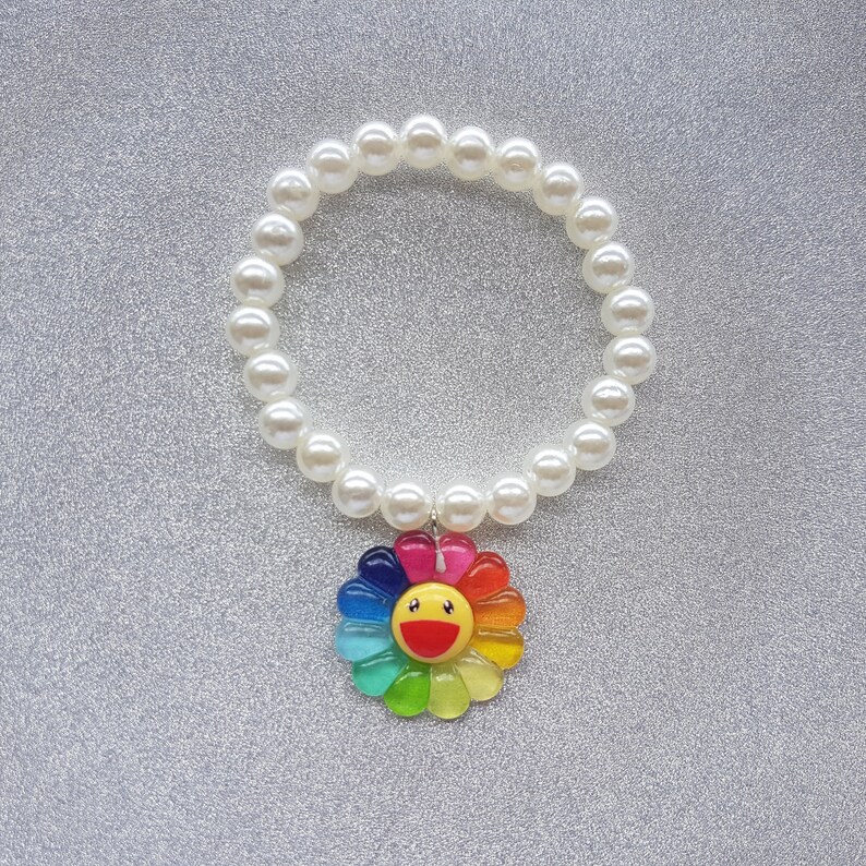 Colourful Beaded Charm Bracelet Aesthetic Kidcore 90s Kitsch Etsy UK