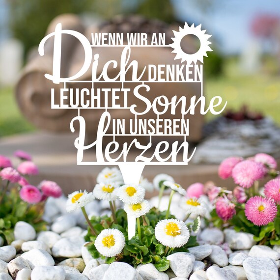 Illumino Grabstecker Mit Spruch – Wetterfeste Grabdekoration Aus Stahl, "Mama Du Fehlst" Für Eine Liebevolle Erinnerung