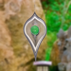 Illumino stainless steel wind chime wind spinner pendulum with 50 mm glass ball for garden apartment garden decoration living window metal decoration