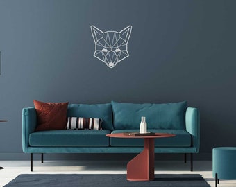 Illumino Metall-Wand-Kunst Geometrische Fuchs edle Metalldeko Wohnzimmer Interieur pulverbeschichtet rostfrei