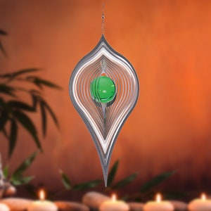 Illumino stainless steel wind chime wind spinner pendulum with 35 mm glass ball for garden apartment garden decoration living window metal decoration