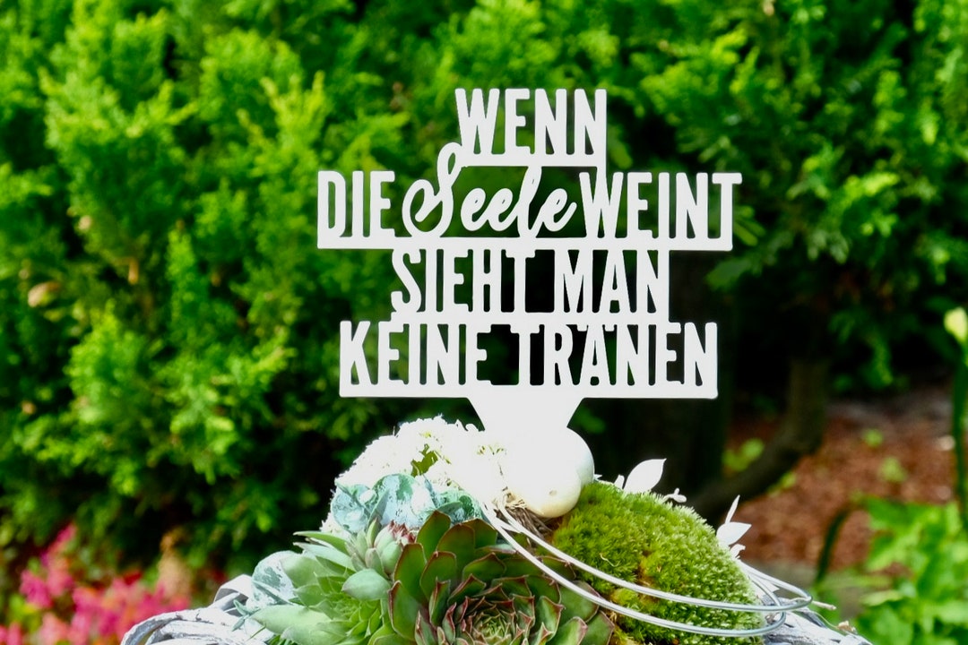 LURICO Grabstecker Edelstahl - Wetterfeste Grabbepflanzung Mit Regenbogen Spruch