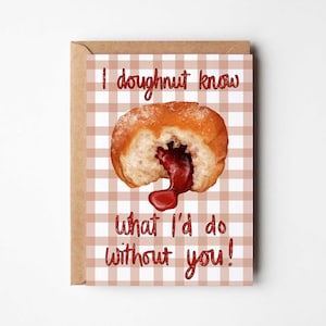 Donut weiß was ich ohne dich tun würde | Valentinstag | Donut | Jubiläum | Liebe | Gebäck | Vichykaro | Lustiger Valentinstag