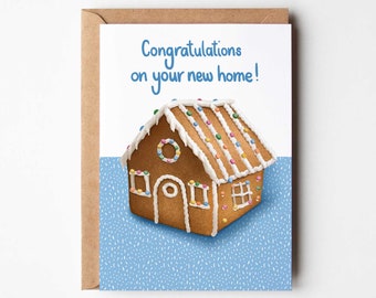 Congratulations On Your New Home - Cute Food Themed Gingerbread House Greeting Card