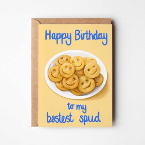 Tarjeta de felicitación de cumpleaños con la mejor sonrisa de patata