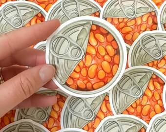 Baked Beans Vinyl Sticker | Kawaii Stickers, Beans Stickers | Cute ...