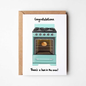 Broodje In De Oven Wenskaart| Nieuw kindje | zwangerschap | zwanger | geslacht onthullen | derde trimester | babyshower