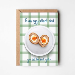 Para un papá excelente / Día del padre / Mejor papá / huevo escocés / tartán / Papá