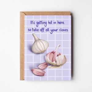 Carte de voeux Saint-Valentin drôle d'amour sur le thème de l'ail - Petit ami/Humour/nourriture/Nelly