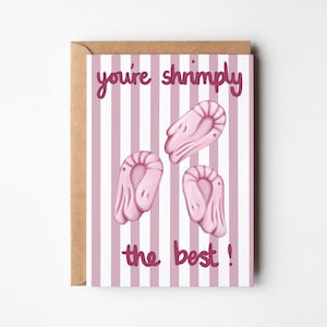You&#39;re Shrimply The Best - Cute Funny Shrimp Sweet Themed Valentines/ Love/ Anniversary Greeting card