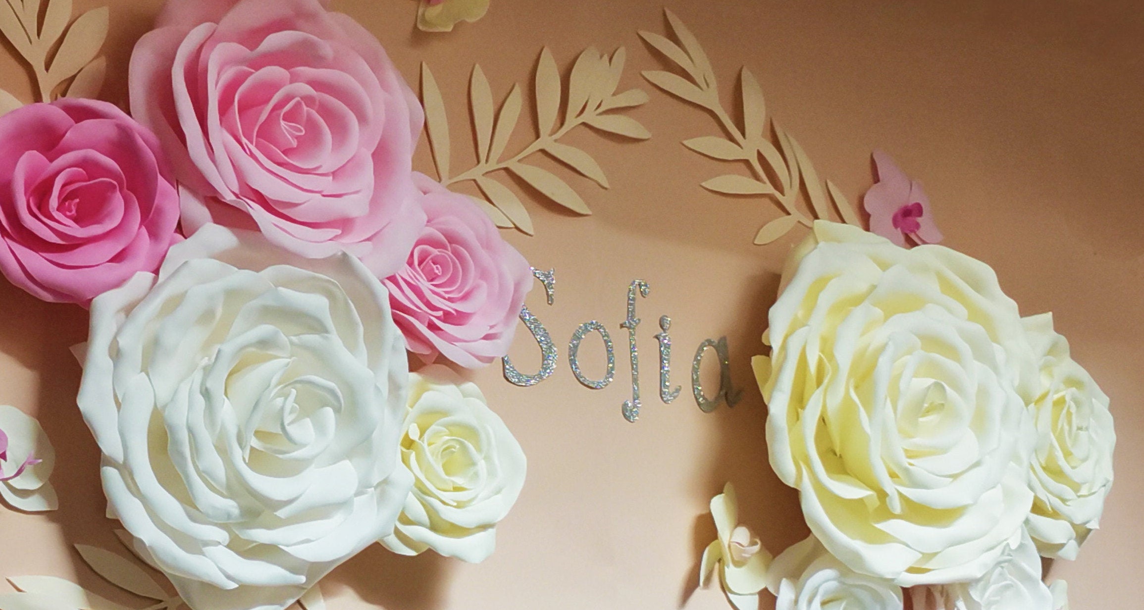 Set paper flower baby shower backdrop DIY/ Digital file paper Etsy