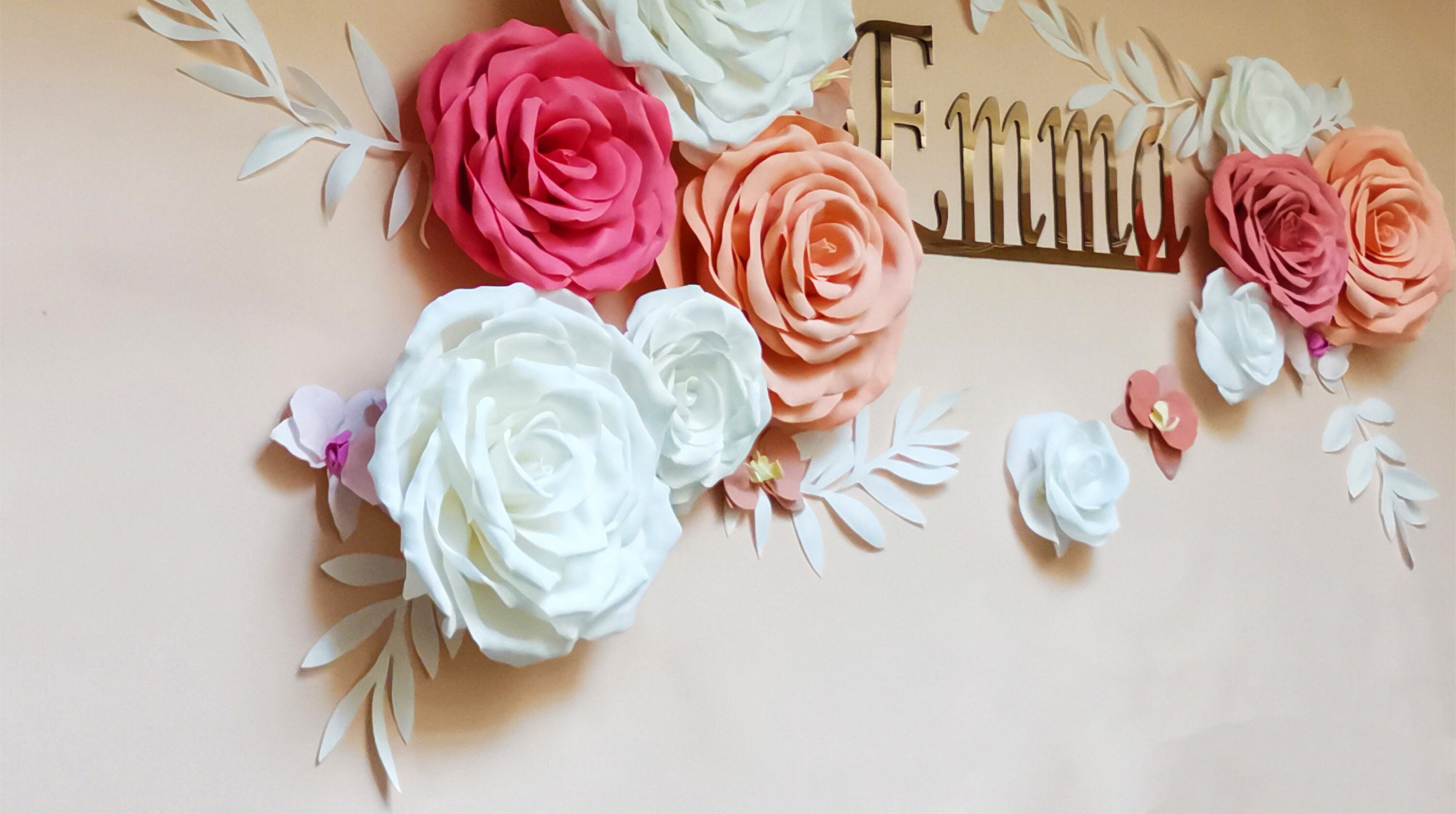Birthday party child paper floral decoration wall Etsy