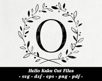 Lettera O- Monogramma iniziale SVG, Corona monogramma iniziale, Clipart monogramma, ClipArt monogramma, Alphabet SVG, Monogramma SVG con ghena