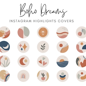 Instagram Highlight Covers Boho Style | Highlight Cover Icons | Social Media Icons | Instagram Icons | Highlight Covers | Geometric Shapes