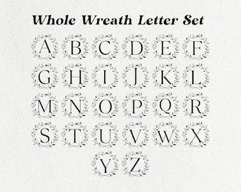 Intero set- Laurel Wreath Svg, Laurel Letters Svg, Wreath Alphabet Svg, Cricut Wreath Svg, Monogram Alphabet, Initial Monogram Svg, Clipart