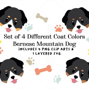 Berner Berg Hund ClipArt, SVG, digital, Hund Gesicht SVG, Hund Logo | Für den persönlichen und gewerblichen Gebrauch verfügbar