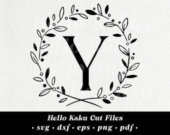 Lettera Y- Monogramma iniziale SVG, Corona monogramma iniziale, Clipart monogramma, ClipArt monogramma, Alphabet SVG, Monogramma SVG con ghena