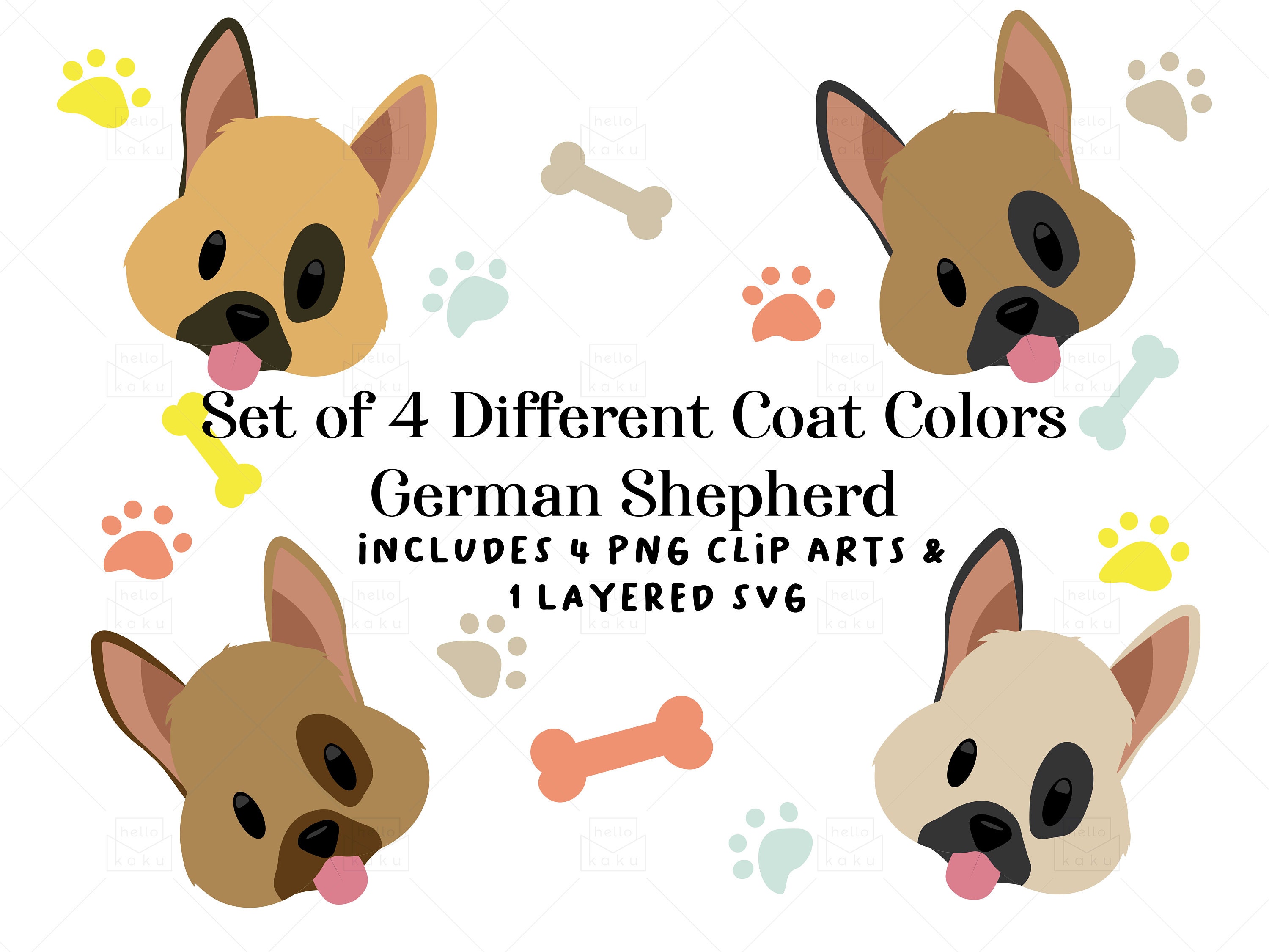 Download German Shepherd Svg Sticker Clip Art Drawing Dog Clipart Etsy