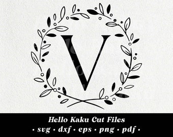 Lettera V- Monogramma iniziale SVG, Corona monogramma iniziale, Clipart monogramma, ClipArt monogramma, Alphabet SVG, Monogramma SVG con ghena