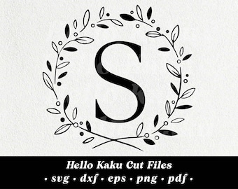 Lettera S- Monogramma iniziale SVG, Corona monogramma iniziale, Clipart monogramma, ClipArt monogramma, Alphabet SVG, Monogramma SVG con ghena