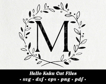 Lettera M- Monogramma iniziale SVG, Corona monogramma iniziale, Clipart monogramma, ClipArt monogramma, Alphabet SVG, Monogramma SVG con ghena