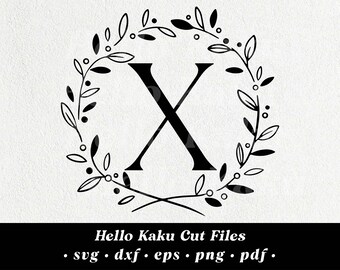 Lettera X- Monogramma iniziale SVG, Corona monogramma iniziale, Clipart monogramma, ClipArt monogramma, Alphabet SVG, Monogramma SVG con ghena