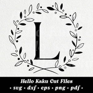 Letra L- Monograma inicial SVG, Corona de monograma inicial, Imágenes prediseñadas monogramas, Arte prediseñado monograma, Alfabeto SVG, Monograma SVG con corona