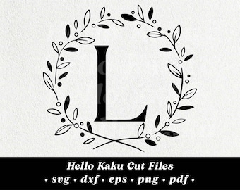 Lettera L- Monogramma iniziale SVG, Corona monogramma iniziale, Clipart monogramma, ClipArt monogramma, Alphabet SVG, Monogramma SVG con ghena