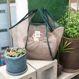Midium Market Bag, Zero Waste, Reusable shoulder mesh bag, Beach bag, made in korea image 4