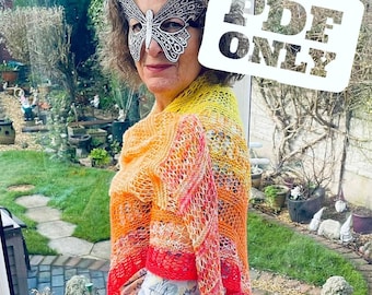 Knit Shawl Pattern - The Masquerade Shawl - Knitting Pattern - PDF ONLY