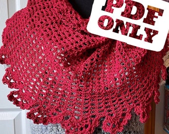 Crochet Shawl Pattern - The Gotham Shawl - Easy Crochet Pattern - PDF ONLY