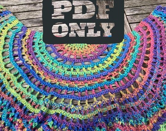 Crochet Shawl Pattern - The Toontown Shawl - Easy Crochet Pattern - PDF ONLY