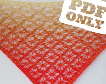 Crochet Shawl Pattern - The Zerzura Shawl - Easy Crochet Pattern - PDF ONLY