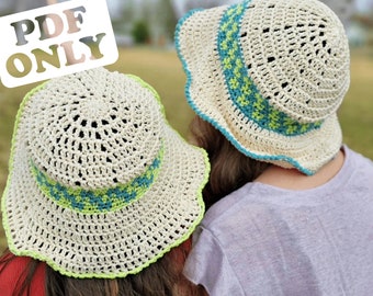 Crochet Summer Hat Pattern - Greenhouse Sun Hat - Intermediate Crochet Pattern - PDF ONLY
