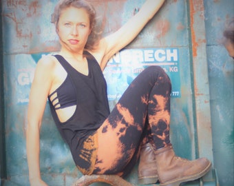 Leggings BALE rust, batik leggings, cotton leggings, tie-dye