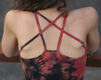 Bratop LABRA cherry, batik, tie-dye, Yoa-Bra, bralette, bustier
