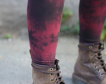 Leggings BALE maroon, cotton leggings, batik, tie-dye