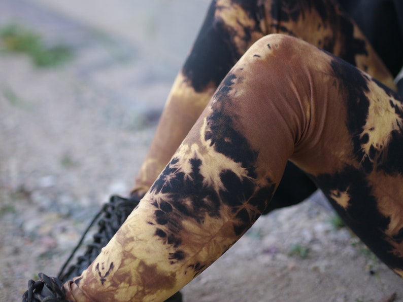 Leggings BALE moutarde, leggings en coton, leggings batik, tie-dye image 2