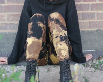 Leggings BALE mustard, Baumwollleggings, Batikleggings, Tie-Dye