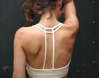 Bratop KIBA white, bustier, bralette, yoga bra