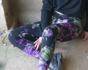 Leggings BALE lilac - Baumwollleggings, Batik-Leggings, Tie-Dye