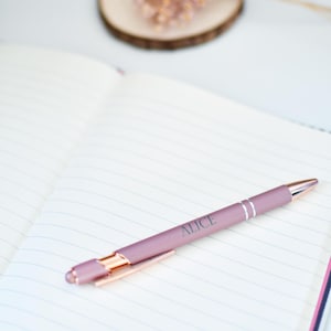 Stylo personnalisé rose mariage cadeau femme entreprise