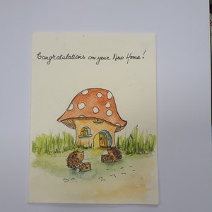 Neues Zuhause Herzlichen Glückwunsch Kleine Igel Umzug. Hand gezeichnetes Aquarell KOSTENFREIES PORTO & PERSONALISIERUNG