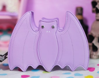GOTHX Lilac Purple Pastel Goth Bat Vegan Shoulder Bag - soft grunge - pastelcore - witchy gift