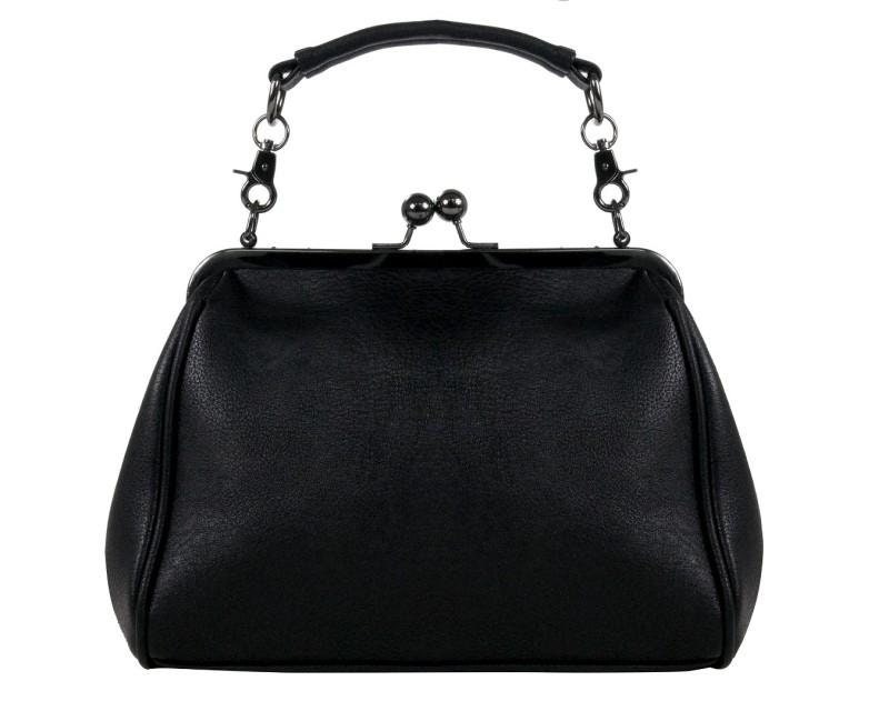 GOTHX Black Vegan Leather Oversized Handbag With Winged Skull - Etsy