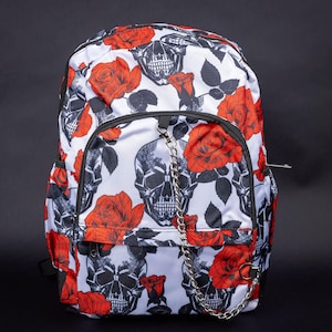 Skull Rucksack With Roses - Etsy display picture 3