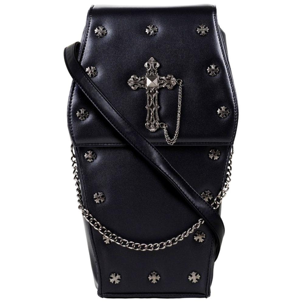 GOTHX Black Cross Vegan Coffin Backpack - Gothic Style  display picture 1