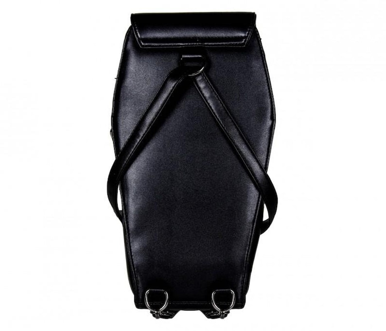 Shining Black Patent Cross Large Vegan Leather Coffin Bag - Iva main image 1