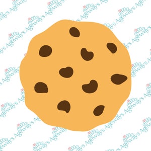 May include: A large, round, yellow cookie with brown chocolate chips.
