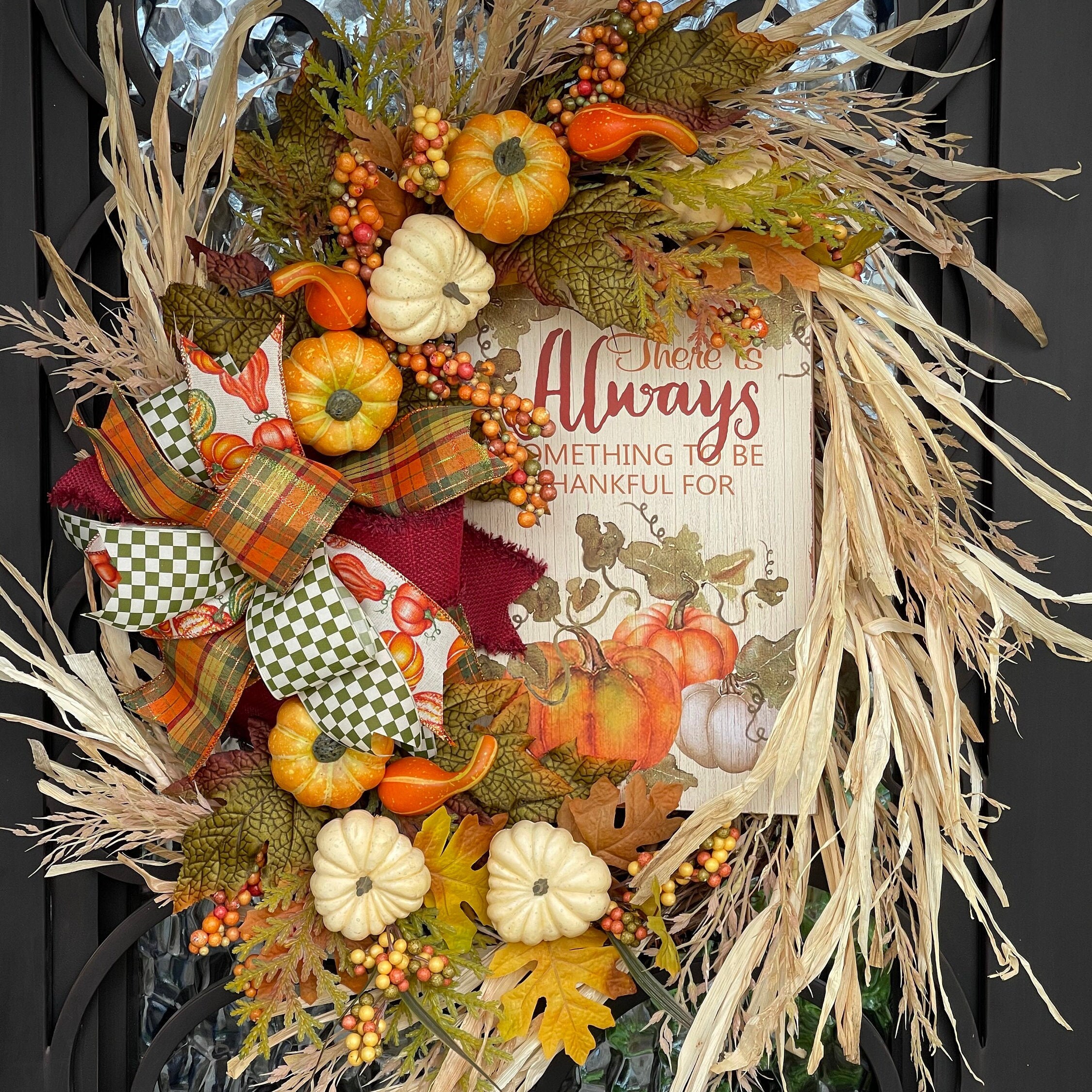 Fall Wreath For Front Door Thanksgiving Wreath Autumn | Etsy